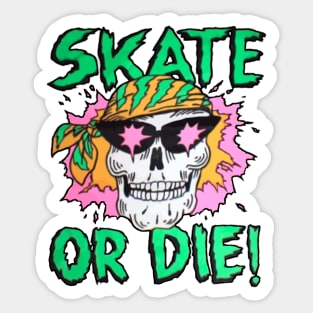 Skate or Die 90's Style Skateboarding Cali Division Sticker